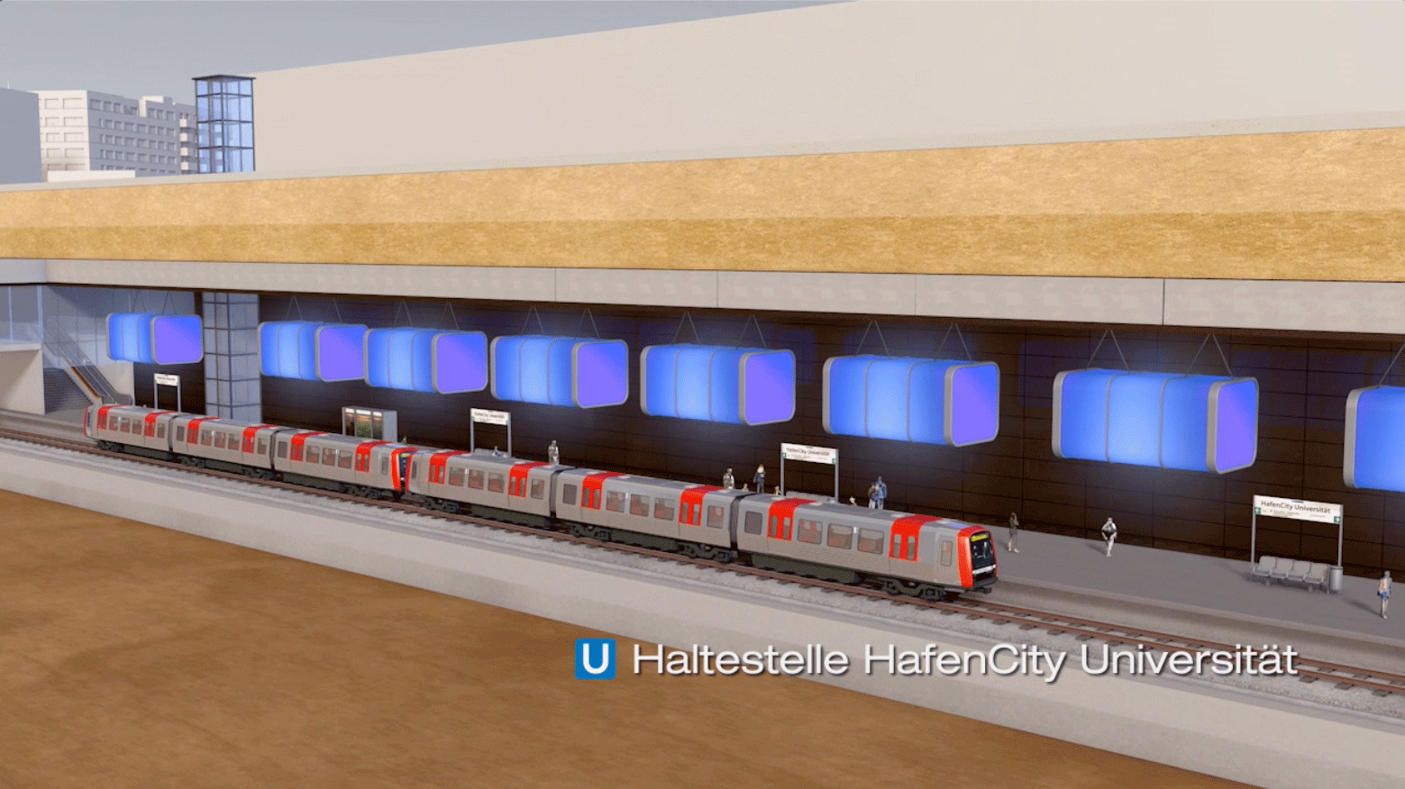 Hochbahn U4 Haltestelle Hafencity Universität